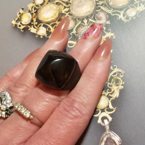 HP 🎉Baccarat Medicis Pop Ring in Black - Picture 6 of 8